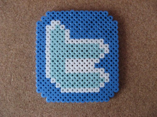 Twitter Logo Perler Magnet or Coaster