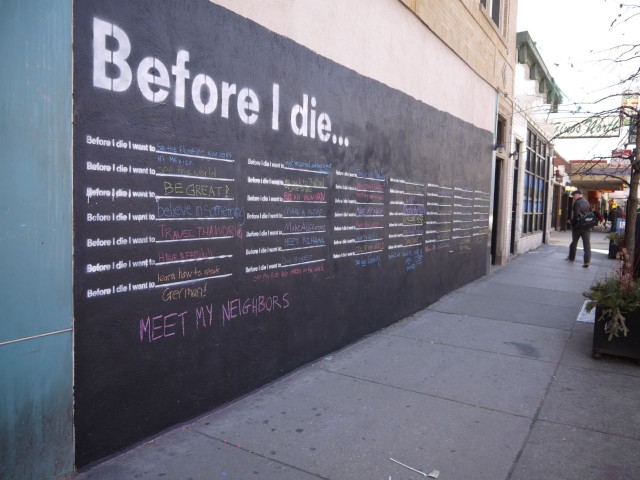 Before I Die Comes to Chicago street art installation Chicago 